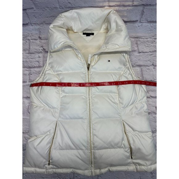 Tommy Hilfiger Cream Lightweight Down Puffer Vest Womens Medium - Picture 5 of 10